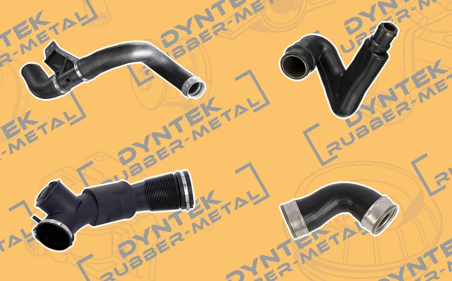 DYNTEK hoses: a radiator hose, a crankcase ventilation hose, an intake hose and a charge air hose
