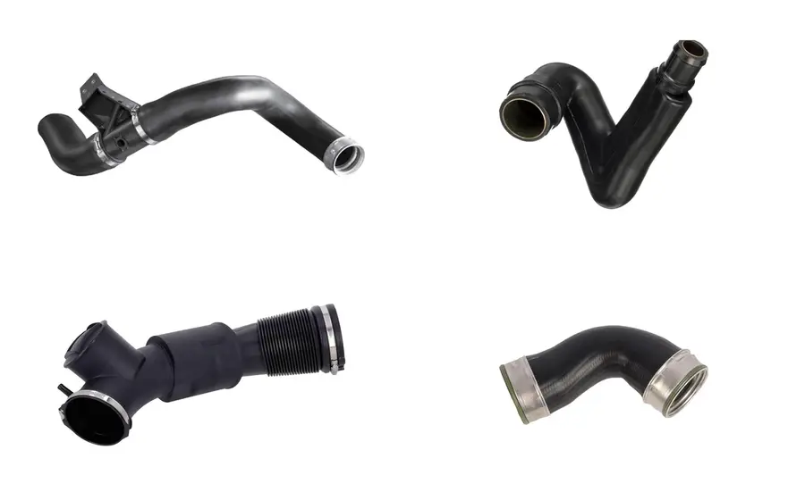 DYNTEK hoses: a radiator hose, a crankcase ventilation hose, an intake hose and a charge air hose